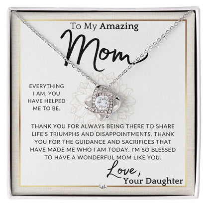 Gift for Mom - You Helped Me - To My Mother, From Daughter - A Beautiful Women's Pendant Necklace - Great For Mother's Day, Christmas, or Her Birthday - Liliana and Liam