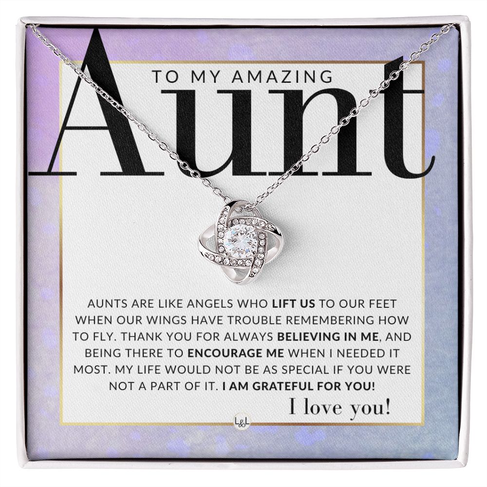 Gift For Aunt - Present for Aunt From Niece or Nephew - Pendant Necklace - Great For Christmas, Her Birthday, Or Encouragement Gift