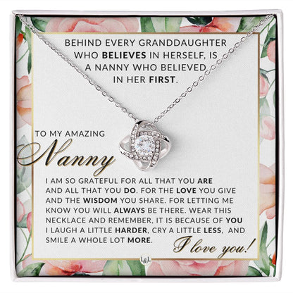 Nanny Gift Necklace: For a Cherished Nanny - Beautiful Pendant with Thoughtful Message - Liliana and Liam