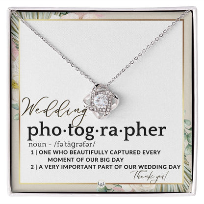 Wedding Photographer Gift - Thank You From Bride & Groom - Gratitude Gift, Token of Appreciation , Pink Floral and Boho Wedding Theme - Liliana and Liam