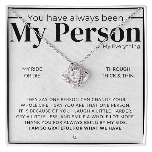 MY Person, My Everything - Thoughtful and Romantic Gift for Her - Soulmate Necklace - Christmas, Valentine's, Birthday or Anniversary Gifts