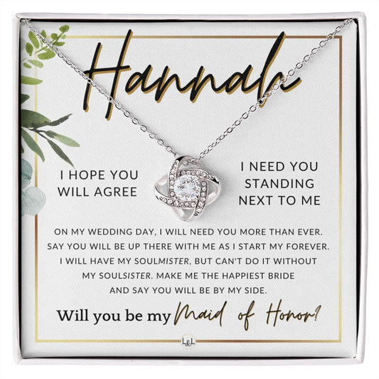 Maid of Honor Proposal, Custom Name - Be My Maid Of Honor, MOH Gift From Bride, Be By My Side , White and Green, Eucalyptus Wedding