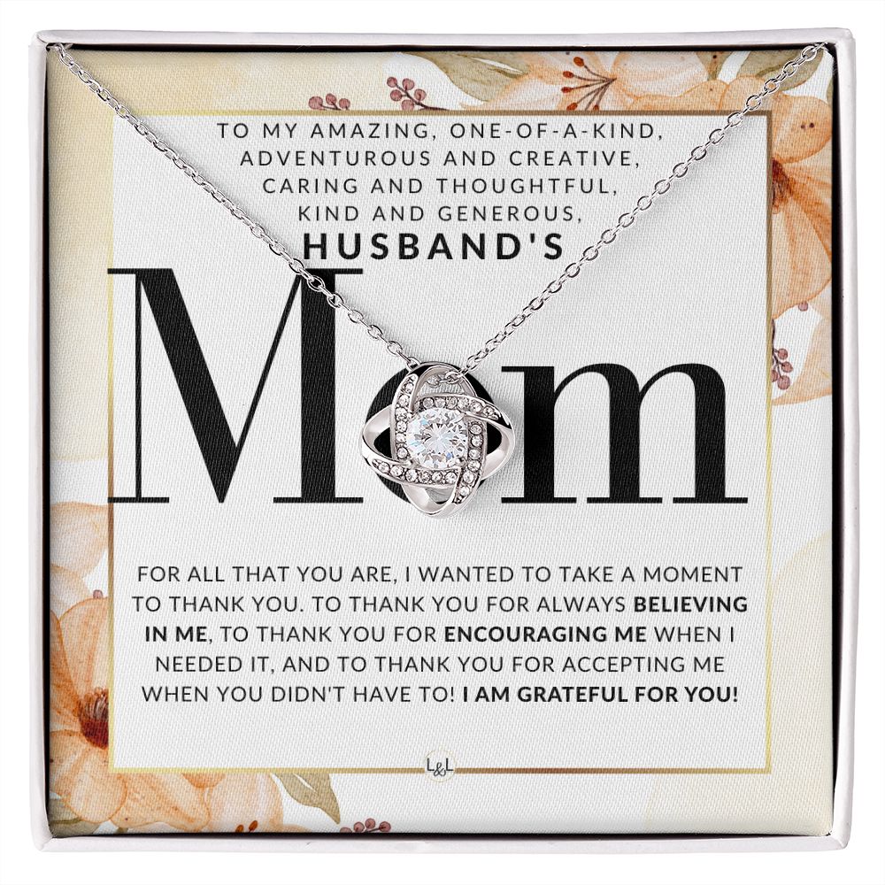 Husband's Mom Necklace - Great For Mother's Day, Christmas, Her Birthday, Or As An Encouragement Gift