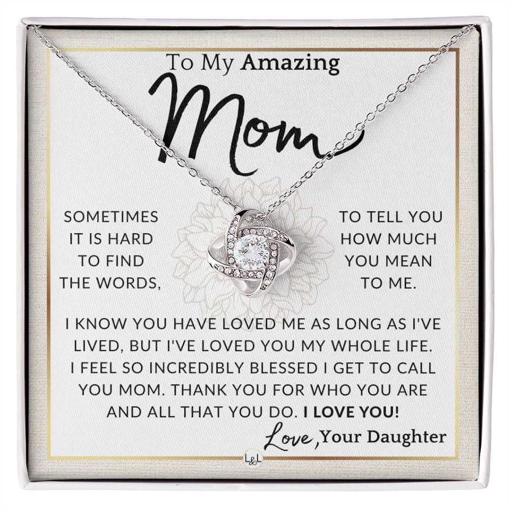 Gift for Mom - For All That You Do - To My Mother, From Daughter - A Beautiful Women's Pendant Necklace - Great For Mother's Day, Christmas, or Her Birthday
