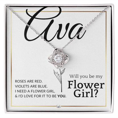 Flower Girl Proposal - Will You Be My Flower Girl - Custom Name - Elegant White and Gold Wedding Theme