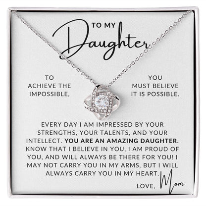 I Believe In You - To My Daughter (From Mom) - Mother to Daughter Gift - Christmas Gifts, Birthday Present, Graduation Necklace, Valentine's Day