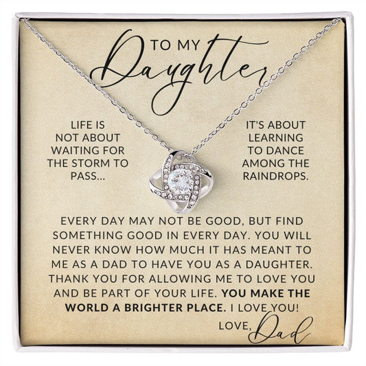 Dance In The Rain - To My Daughter (From Dad) - Father to Daughter Gift - Christmas Gifts, Birthday Present, Graduation Necklace, Valentine's Day