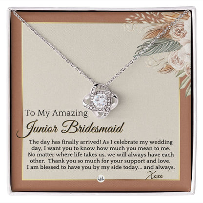Junior Bridesmaid Gift - On My Wedding Day For Jr. Bridesmaid - Wedding Party Thank You Gift , Terracotta, Rust And Gold Wedding Theme - Liliana and Liam