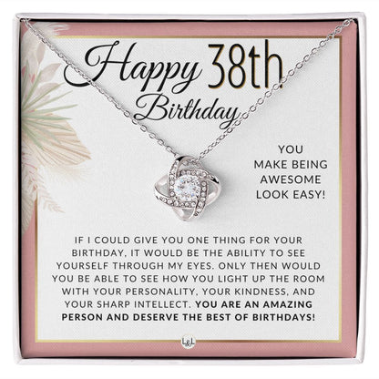 38th Birthday Gift For Her - Necklace For 38 Year Old - Beautiful Woman's Birthday Pendant Jewelry - Liliana and Liam