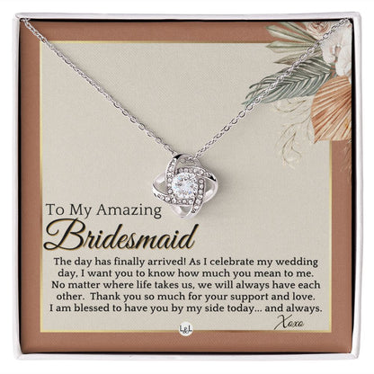Bridesmaid Gift - On My Wedding Day From Bride - Wedding Party Thank You Jewelry Accessories , Terracotta, Rust And Gold Wedding Theme - Liliana and Liam