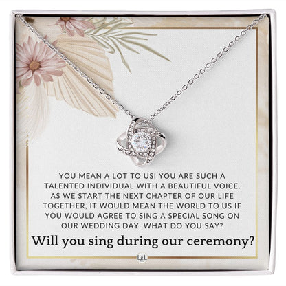 Wedding Ceremony Singer Proposal - Will You Sign At Our Wedding - From The Bride and The Groom , Pink Floral and Boho Wedding Theme - Liliana and Liam