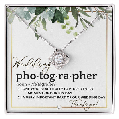 Wedding Photographer Gift - Thank You From Bride & Groom - Gratitude Gift, Token of Appreciation , White and Green, Eucalyptus Wedding - Liliana and Liam