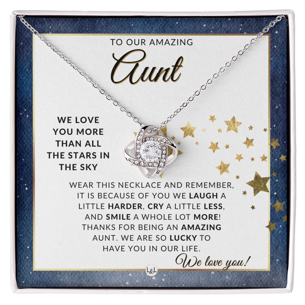 Aunt Gift, From The Kids - Meaningful Necklace - Great For Mother's Day, Christmas, Her Birthday, Or As An Encouragement Gift
