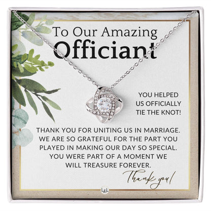 Officiant Gift - Thank You Gift For Wedding Officiant or Pastor - Gratitude and Appreciation , Beach and Destination Wedding Theme - Liliana and Liam