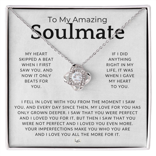 My Soulmate, I Am In Love With You - Thoughtful and Romantic Gift for Her - Soulmate Necklace - Christmas, Valentine's, Birthday or Anniversary Gifts