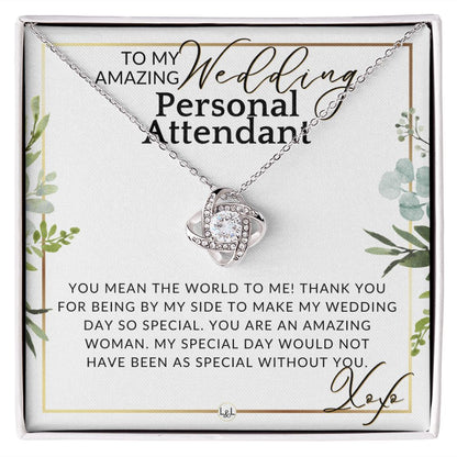 Wedding Personal Attendant Thank You Gift - Wedding Helper, Bridal Concierge, Lady in Waiting , White and Green, Eucalyptus Wedding - Liliana and Liam