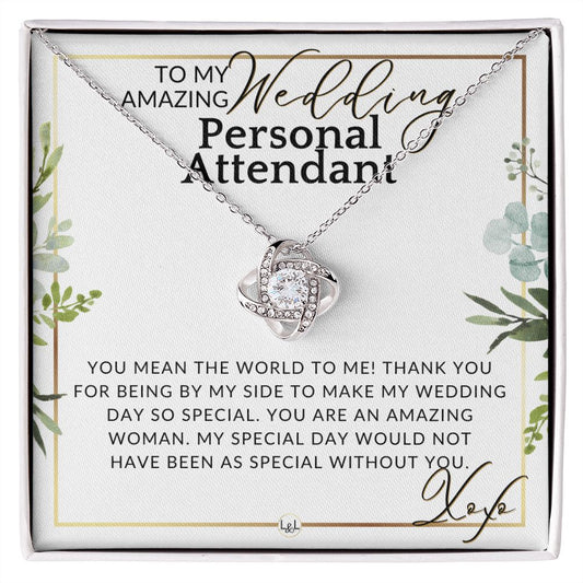 Wedding Personal Attendant Thank You Gift - Wedding Helper, Bridal Concierge, Lady in Waiting , White and Green, Eucalyptus Wedding - Liliana and Liam