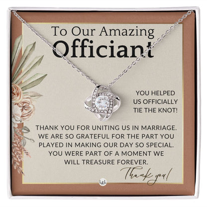 Officiant Gift - Thank You Gift For Wedding Officiant or Pastor - Gratitude and Appreciation , Terracotta, Rust And Gold Wedding Theme - Liliana and Liam