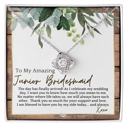 Junior Bridesmaid Gift - On My Wedding Day For Jr. Bridesmaid - Wedding Party Thank You Gift , Rustic and Wood Wedding Theme - Liliana and Liam