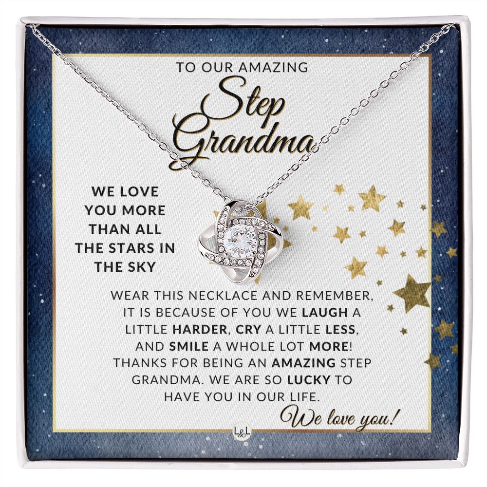 Our Step Grandma Gift - Meaningful Necklace - Great For Mother's Day, Christmas, Her Birthday, Or As An Encouragement Gift