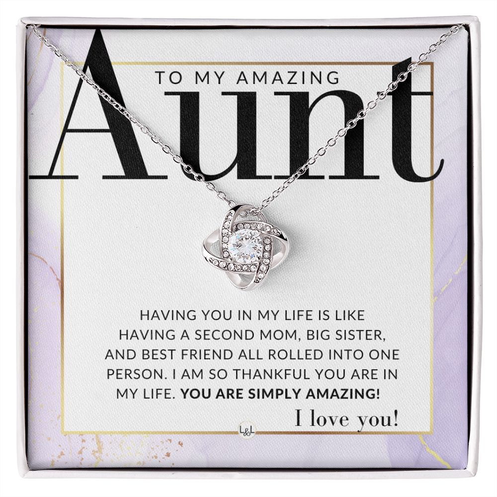 Gift For Aunt, From Niece - Present for Aunt From Her Niece - Pendant Necklace - Great For Christmas, Her Birthday, Or Encouragement Gift