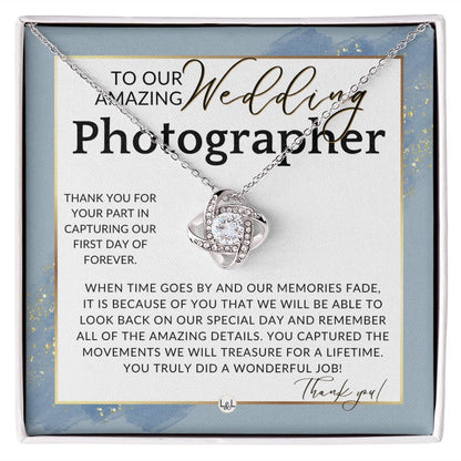 Wedding Photographer Gift - Thank You From The Couple - Gratitude Gift, Token of Appreciation , Dusty Blue And Gold Wedding Theme - Liliana and Liam