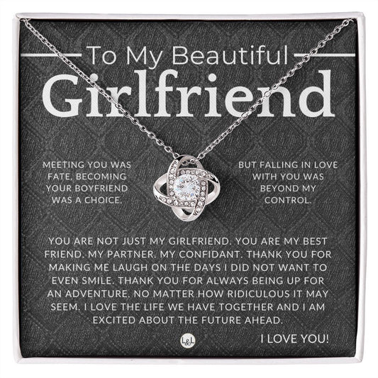 To My Girlfriend, With Love - Thoughtful and Romantic Gift for Her - Soulmate Necklace - Christmas, Valentine's, Birthday or Anniversary Gifts