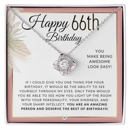 66th Birthday Gift For Her - Necklace For 66 Year Old - Beautiful Woman's Birthday Pendant Jewelry - Liliana and Liam