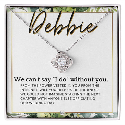 Wedding Officiant Proposal, Custom Name - From The Power Vested In You From The Internet , White and Green, Eucalyptus Wedding