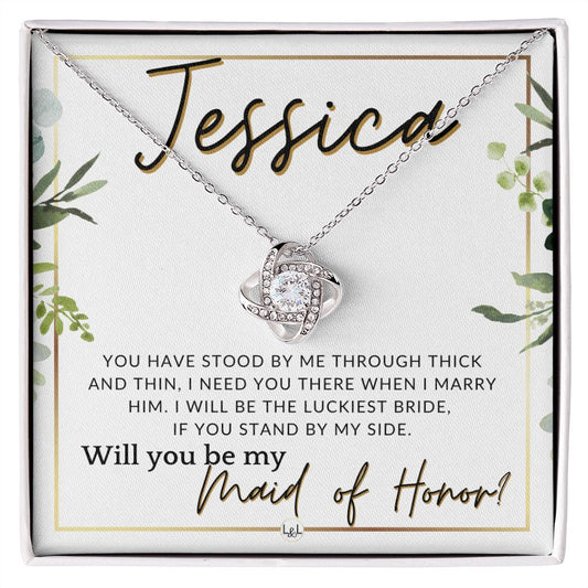 Maid of Honor Proposal, Custom Name - Be My Maid Of Honor, MOH Gift From Bride, Need You There , White and Green, Eucalyptus Wedding