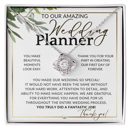 Wedding Event Planner Gift - Thank You From The Couple - Gratitude Gift, Token of Appreciation , White and Green, Eucalyptus Wedding - Liliana and Liam