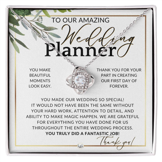Wedding Event Planner Gift - Thank You From The Couple - Gratitude Gift, Token of Appreciation , White and Green, Eucalyptus Wedding - Liliana and Liam