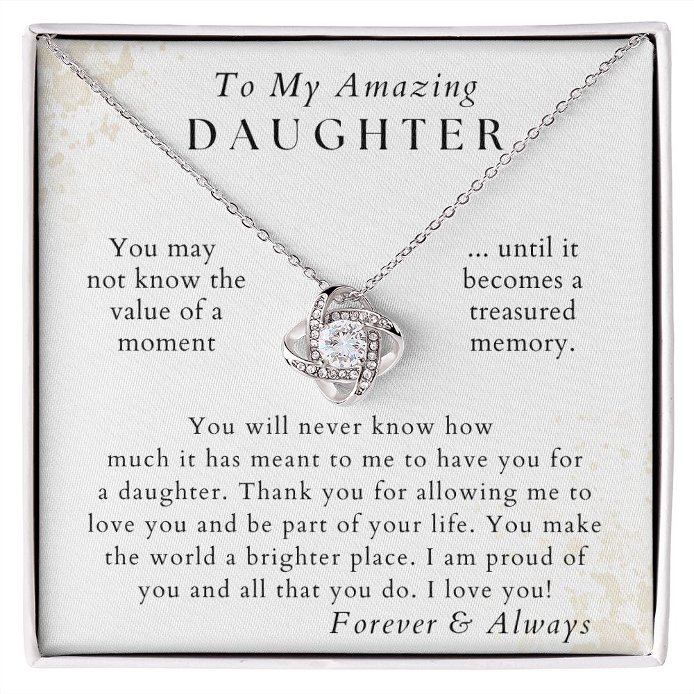 Proud Of You - Daughter Necklace - Gift from Mom or Dad - Birthday, Graduation, Valentines, Christmas Gifts