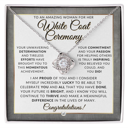 White Coat Ceremony Necklace for the Aspiring Medical Professional - Graduation Gift Idea For Her - Liliana and Liam