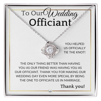 Officiant Gift - Thank You - Female Wedding Officiant Gift - Elegant White and Gold Wedding Theme