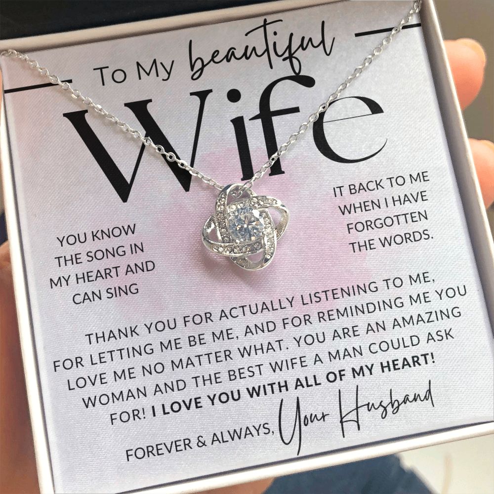 You Know The Song - To My Wife Necklace - From Husband - Christmas Gifts, Birthday Present, Wedding Anniversary Gift, Valentine's Day
