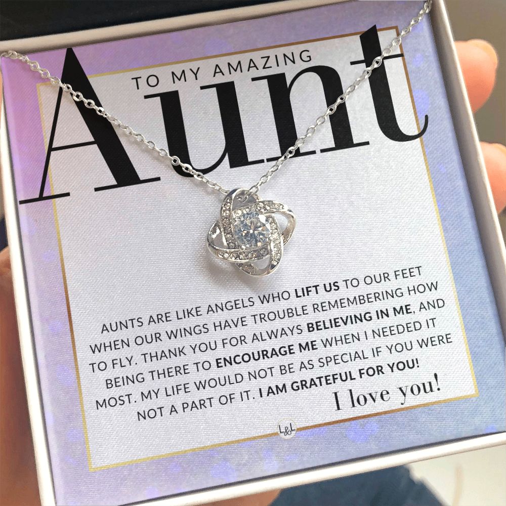 Gift For Aunt - Present for Aunt From Niece or Nephew - Pendant Necklace - Great For Christmas, Her Birthday, Or Encouragement Gift