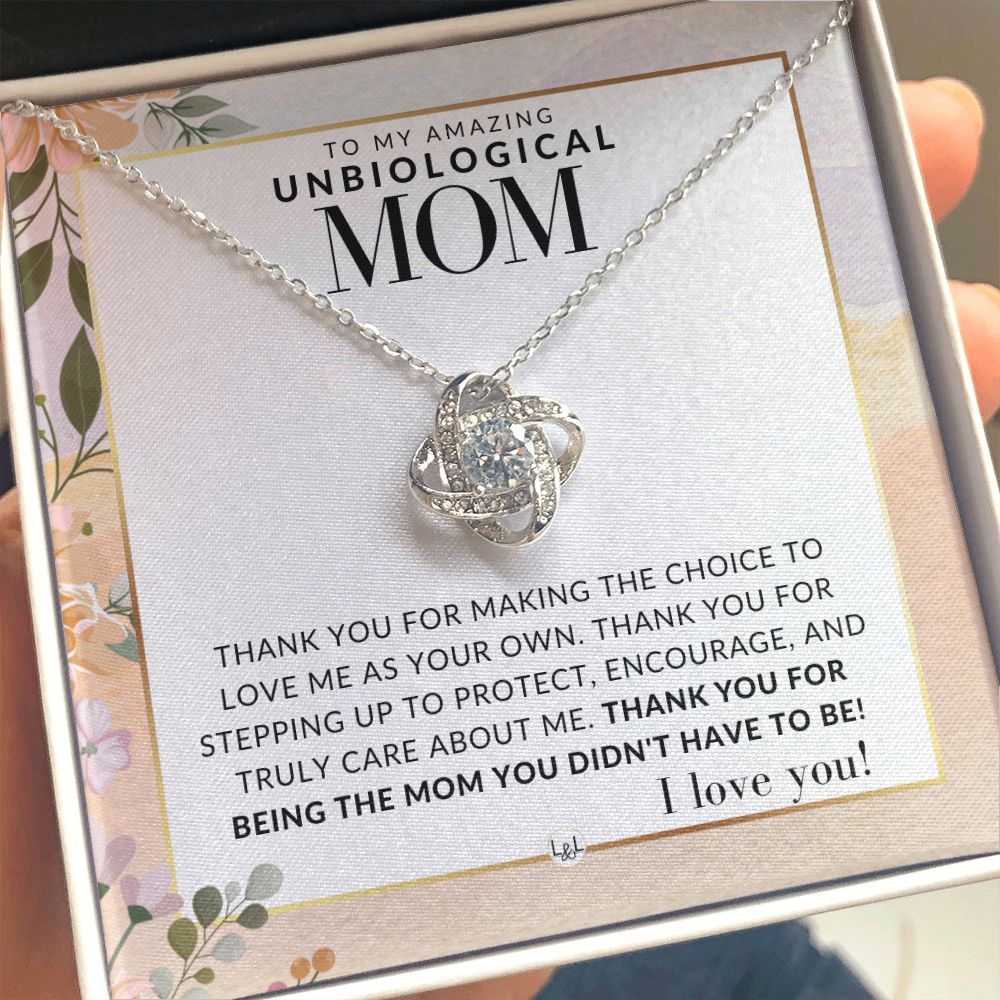 Unbiological Mom Gift - Thank You - Present for Stepmom, Bonus Mom, Second Mom, Unbiological Mom, or Other Mom - Great For Mother's Day, Christmas, Her Birthday, Or As An Encouragement Gift