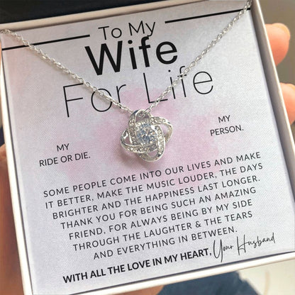 For Life - To My Wife Necklace - From Husband - Christmas Gifts, Birthday Present, Wedding Anniversary Gift, Valentine's Day