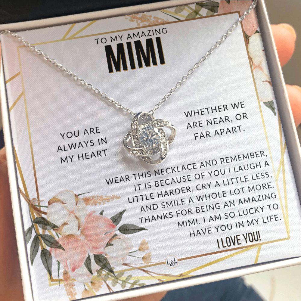 Mimi Gift - Beautiful Women's Pendant - From Granddaughter, Grandson, Grandkids - Great For Mother's Day, Christmas, or Birthday