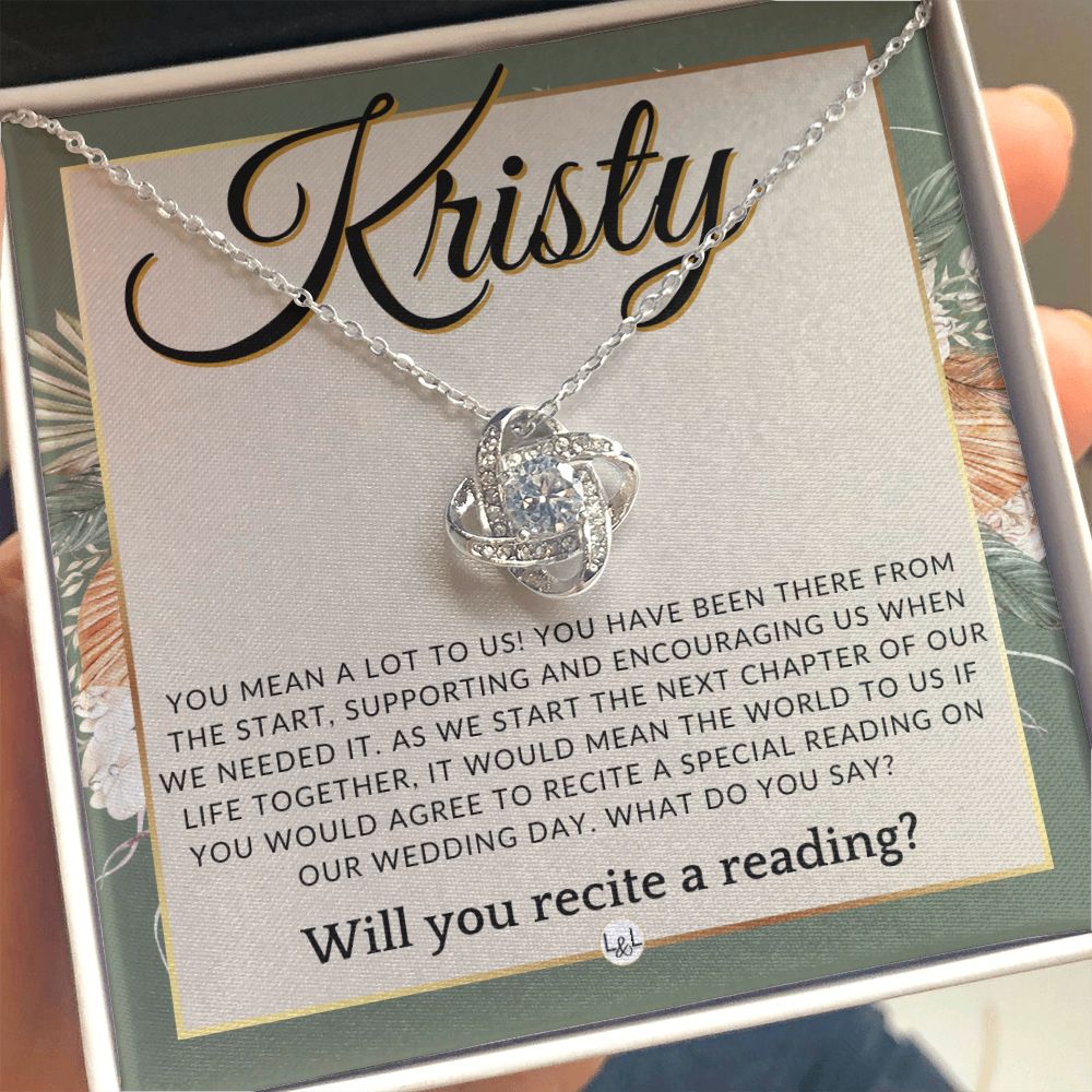 Wedding Ceremony Reader Proposal, Custom Name - Will You Read At Our Wedding - From The Couple , Sage Green & Boho Wedding Theme