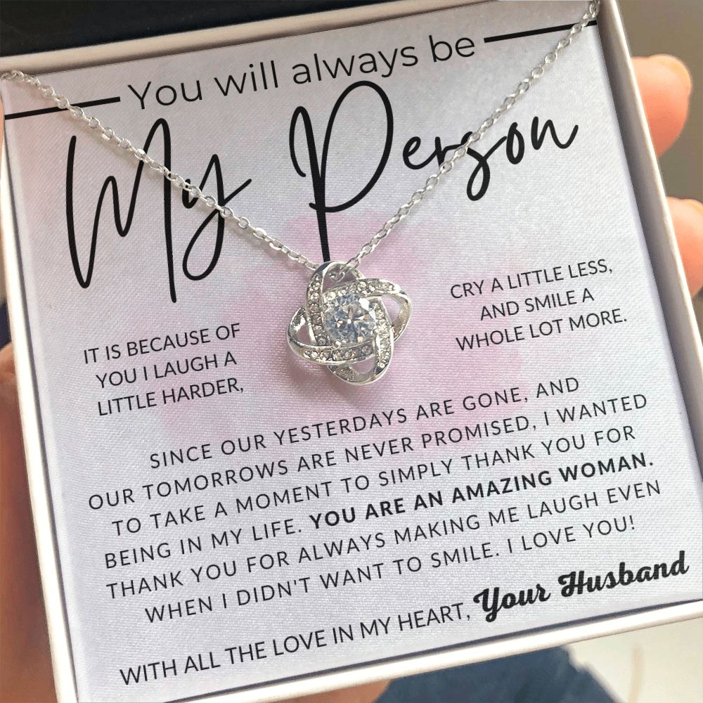 It Is Because of You - To My Wife Necklace - From Husband - Christmas Gifts, Birthday Present, Wedding Anniversary Gift, Valentine's Day