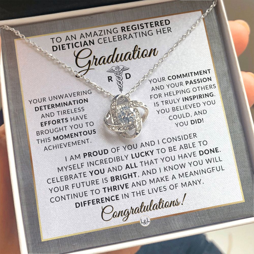 Congratulations, Registered Dietitian: Necklace to Celebrate Graduation - Registered Dietitian Graduation Gift For Her - 2023 Graduation Gift Idea For Her