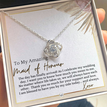 Maid of Honour Gift - On My Wedding Day - Great Wedding Party Thank You Gift From The Bride , Pink Floral and Boho Wedding Theme - Liliana and Liam