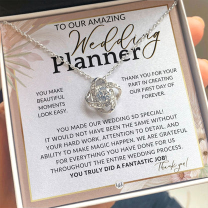 Wedding Event Planner Gift - Thank You From The Couple - Gratitude Gift, Token of Appreciation , Pink Floral and Boho Wedding Theme - Liliana and Liam