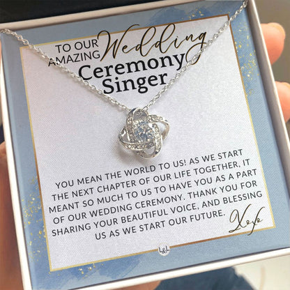Wedding Ceremony Singer - Great Thank You Gift From Bride and Groom - Gratitude & Appreciation , Dusty Blue And Gold Wedding Theme - Liliana and Liam