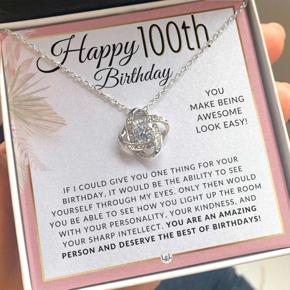 100th Birthday Gift For Her - Birthday Necklace For 100 Year Old Birthday - Meaningful Necklace - Great For Mother's Day, Christmas, Her Birthday, Or As An Encouragement Gift
