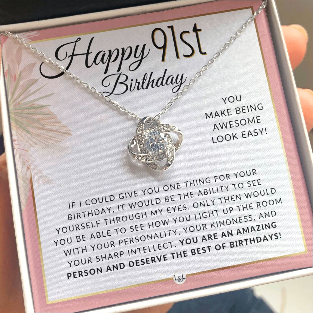 91st Birthday Gift For Her - Necklace For 91 Year Old - Beautiful Woman's Birthday Pendant Jewelry