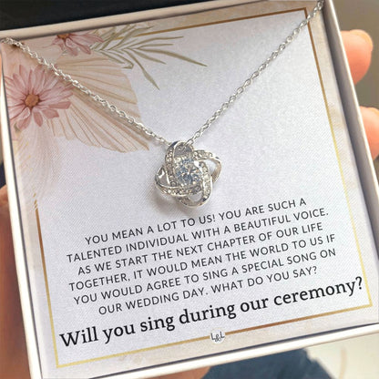 Wedding Ceremony Singer Proposal - Will You Sign At Our Wedding - From The Bride and The Groom , Pink Floral and Boho Wedding Theme - Liliana and Liam