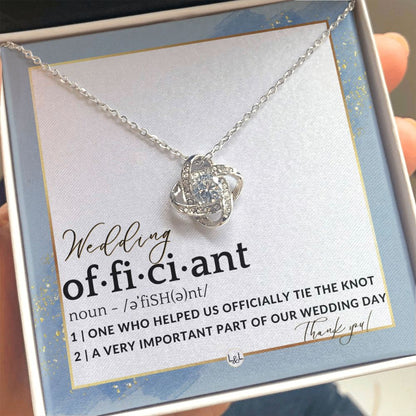Officiant Gift - Thank You Gift For Female Wedding Officiant, Pastor - Thank You For Marrying Us , Dusty Blue And Gold Wedding Theme - Liliana and Liam